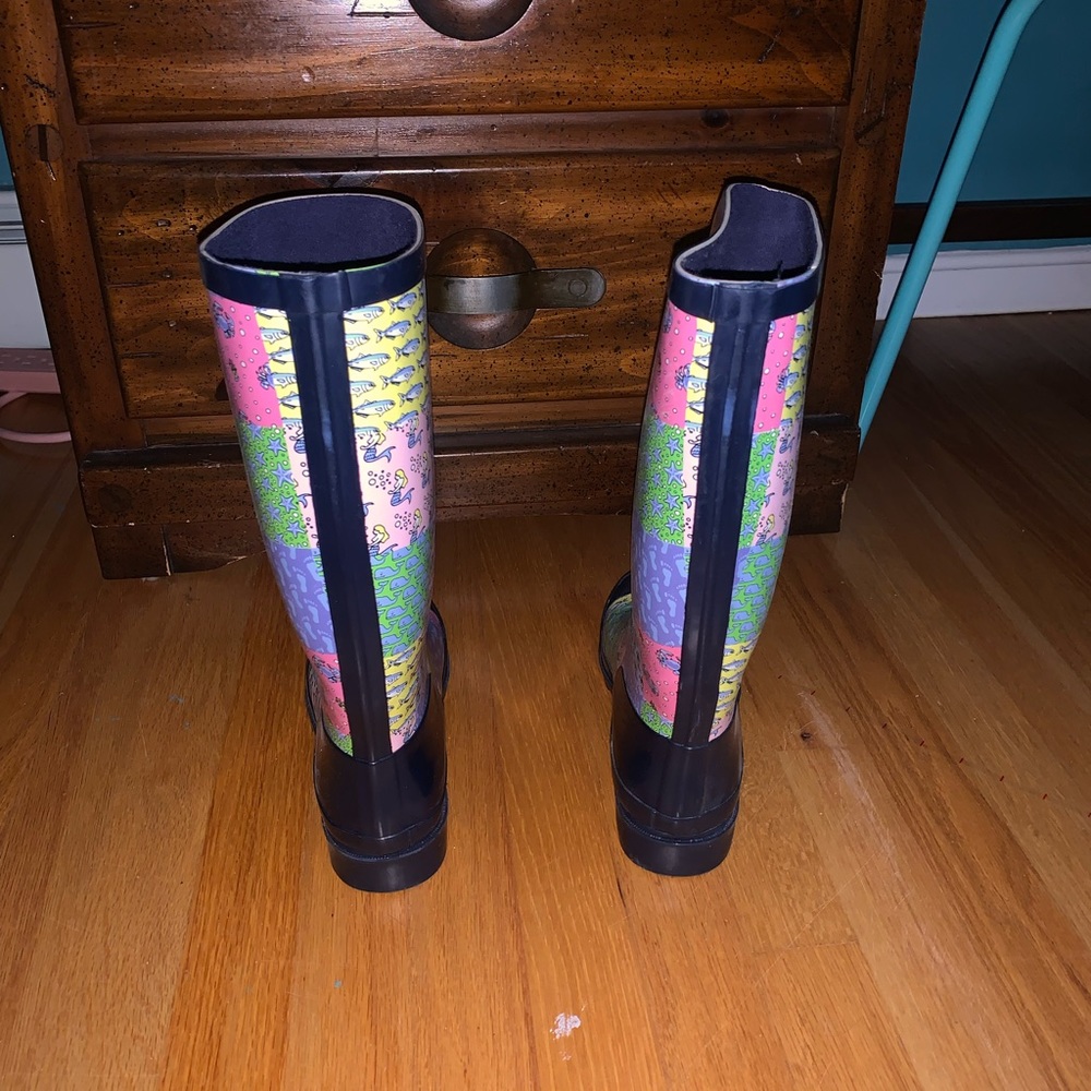 Vineyard Vines, multi colored rain boots.